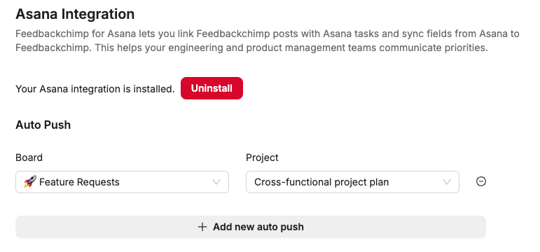 Auto Push feedback posts to Asana